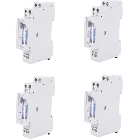 Minuteur mécanique 4X SUL180A 15 minutes, minuterie programmable 24 heures sur rail DIN, relais de commutation horaire, analyse de mesure (1/5)