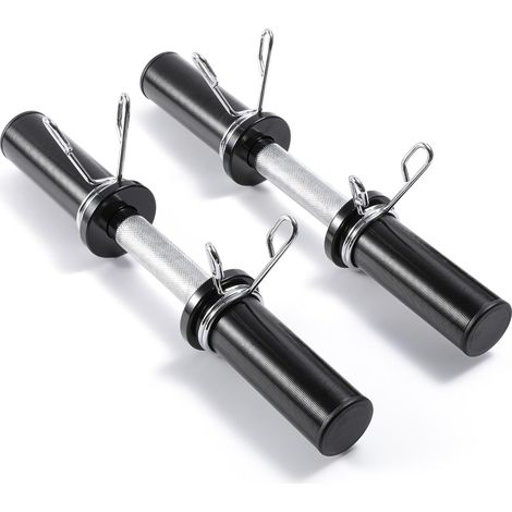 Barre Haltère Courte 42 cm Olympique 50 mm, Paire de Barres Musculation (1/5)