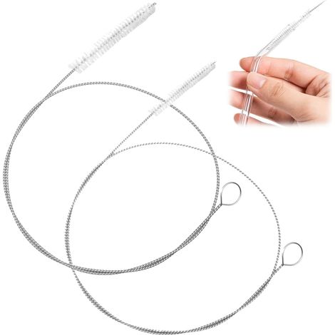 2 Pack Flexible Cleaning Brush 100cm Hose Brush and Long Brush Ideal as Refrigerator Cleaning Kit, Heating Brush or Straw Brush for Pipes, Steel (1/5)