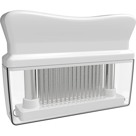 Attendrisseur de viande avec 48 lames d'aiguille en acier inoxydable, outil d'attendrissement et de marinade, attendrisseur de cuisine, cuisson des grillades, barbecue, marinade, maximiseur de saveur (1/5)