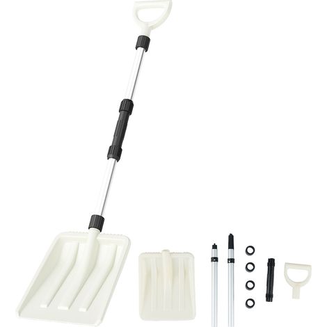 COSTWAY 26 cm Wide Snow Shovel Lightweight Transfer Shovel-White (1/5)