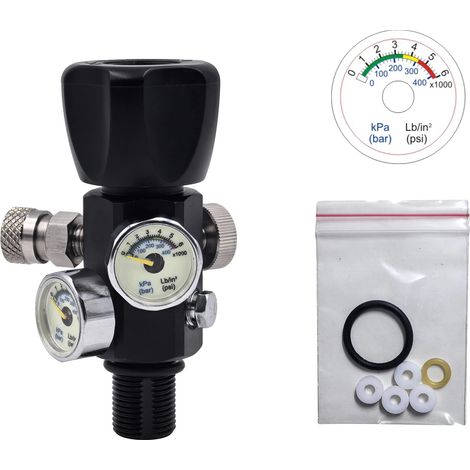 Cilindro de aire comprimido, manómetro doble, compatible con alta presión, M18 (1/2)
