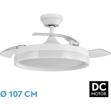 Abrila - Fan DC ZENIT : Farbe White mit three Deployable Blades : mit 6 einstellbaren Geschwindigkeiten : mit 3 Temperaturen de Licht : Fernbedienung inklusive (1/2)