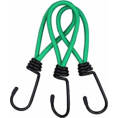 16 pezzi di tenditori elastici con ganci, ganci per tende, cinghie di tensione in gomma per campeggio, teli, verande e tende - verde (1/5)