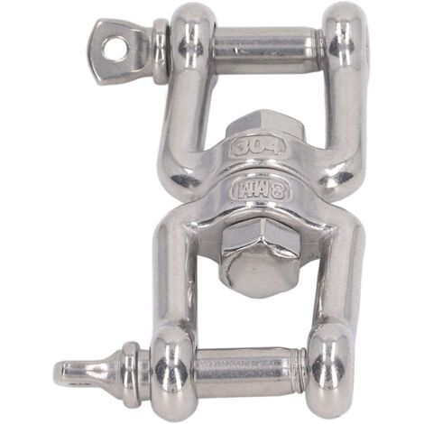 Manille à double mâchoire en acier inoxydable 304, résistante à la rouille, connecteur d'ancrage universel pour le levage de matériel, 8 mm / 0,3 po (1/5)