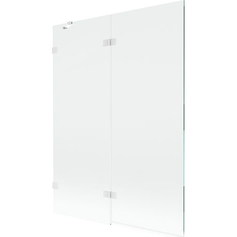 Mexen Lunar paroi de douche 2 volets gauche 130 x 150 cm, transparent, blanc - 897-130-100-20-00-L (1/5)