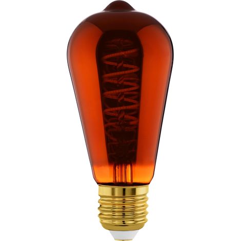 Lampe LED E27 dimmable, filament vintage spirale, ampoule Edison forme