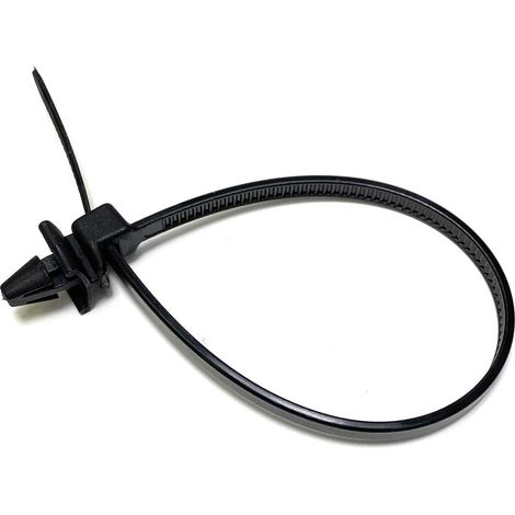 Attaches d'aile/de châssis de voiture en nylon noir à montage sous pression (100, 4,8 mm x 200 mm) (1/3)