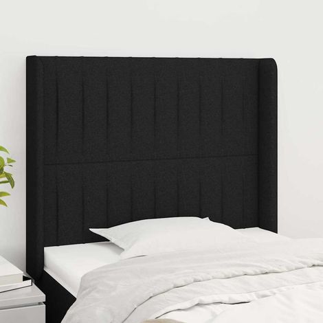 vidaXL Cabecero con orejas de tela negro 93x16x118/128 cm (1/5)