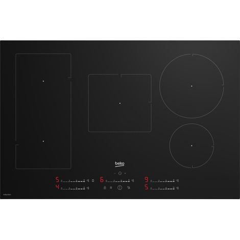 Beko – Table de cuisson à induction 80 cm 5 foyers HII85720UFT – Puissance 7400W – Commande tactile – Ventilation intelligente HobToHood