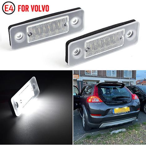 Zwei hochleistungsfähige LED-Kennzeichenleuchten mit klaren Linsen für Volvo C30 2008-2013 (1/5)