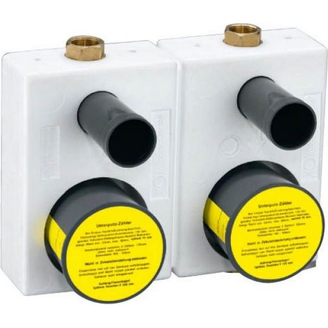 Bloc de montage Duo pour appareils d'eau avec compteur d'eau et valve DVGW (1/4)