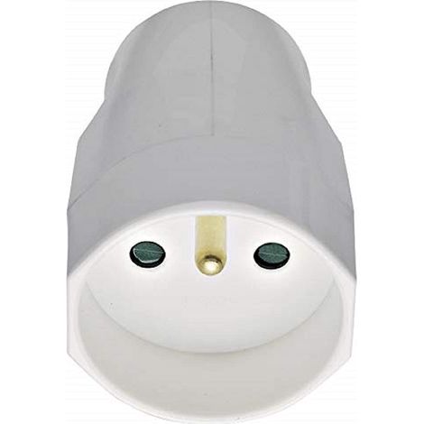 Vimar 00251.B Presa mobile SICURY 2P+T 16 A 250 V, standard francese, uscita cavo assiale, bianco