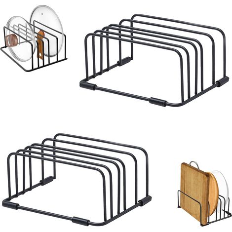 2 Pcs Support de Planche à Découper Noir Porte Planche à Découper en Métal (1/5)