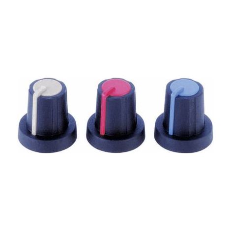 Tête de bouton rotatif PB Fastener 3/03/TPN 110006 Blk/Bl avec pointeur noir, bleu (Ø x H) 16 mm x 1 (1/2)