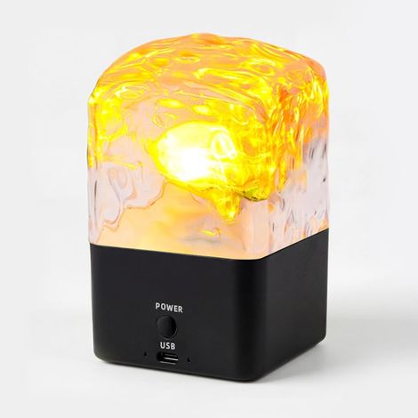 Enceinte Bluetooth noire avec lumière effet vague, veilleuse télécommandée 16 couleurs, haut-parleur d’ambiance pour chambre et décoration (1/5)
