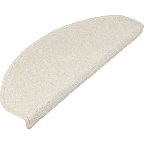 Tapis d'escalier Dynasty Velours Crème Demi-circulaire 23,5 x 65 cm