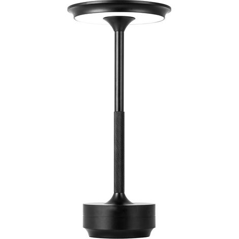 TrAdE Shop Traesio - Lampada Da Tavolo Moderna 3w Lume Ricaricabile Touch Dimmerabile Tecnologia Cct D38-3c - Nero (1/5)