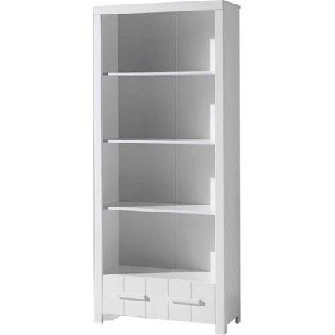 Bibliothèque 3 Niveaux "Erik" 205cm Blanc