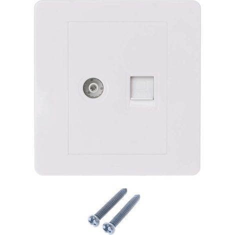 Adaptateur réseau RJ45 + antenne TV Prise de Panneau de Plaque Frontale de Sortie à Montage Mural coaxial (1/5)