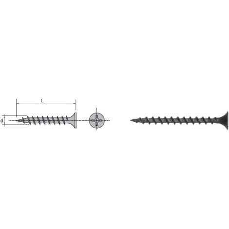 Tornillo para madera y yeso fosfatado 4,8140MM - FTG 4,8140