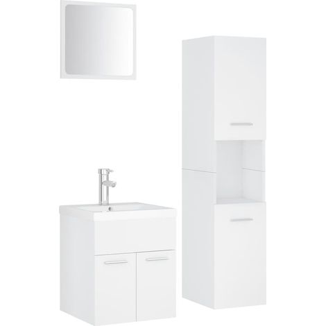 Maison Exclusive - Badmöbel-Set Weiß Holzwerkstoff (1/5)
