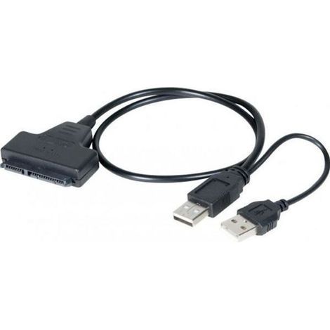 Adattatore autoalimentato USB 2.0/SATA per SSD-HDD da 2,5" - Nero - Plug & Play