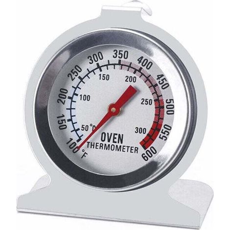Thermomètre de four en acier inoxydable pour four électrique/gaz, cadran de 5,1 cm, lecture instantanée de la cuisine, du gril, du fumoir (50–300 °C/37,8–315,6 °C) (1/4)