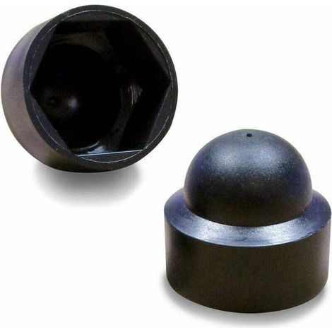 100 pieces - M8 protective screw and nut cover, 13mm wrench - black plastic (1/5)