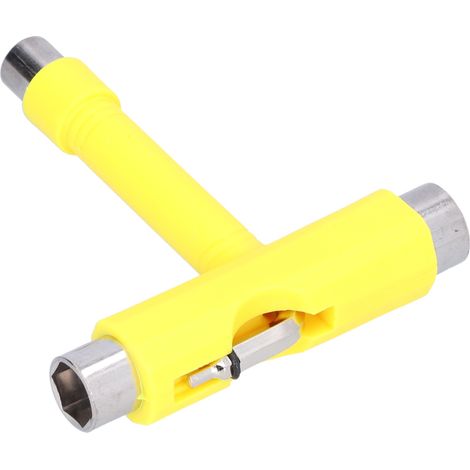Beyamis Outil de skate multifonction portable pour skateboard, kit de clés hexagonales en T, visserie jaune (1/5)