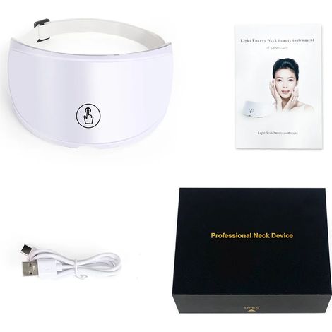 Masque de beauté LED pour le cou, appareil de luminothérapie 7 couleurs, éclaircissant et raffermissant, outil de beauté à domicile. (1/5)
