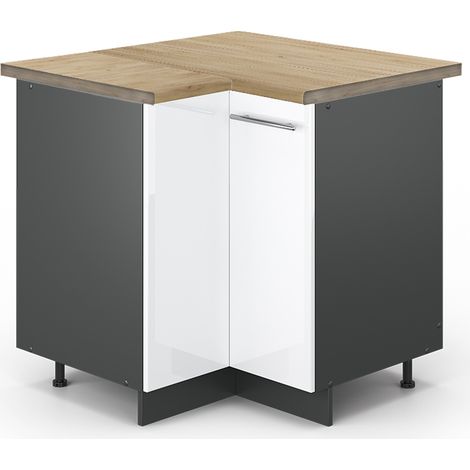 Mobile ad angolo cucina Fame-Line, Bianco lucido, 80.5 cm , PL Rovere, Vicco (1/5)