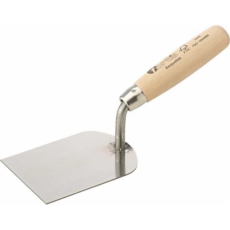Fortis Stukkateurspachtel 80 mm, gehärtet, rostfrei, Holzgriff (1/2)