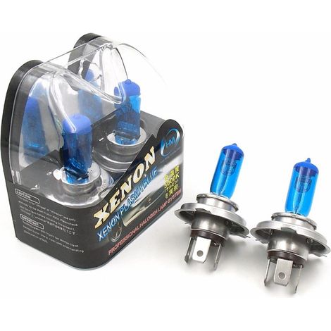 Trade Shop - Par H4 Bombilla Halógena 12v 55 W Luz Blanca Hid Xenon -