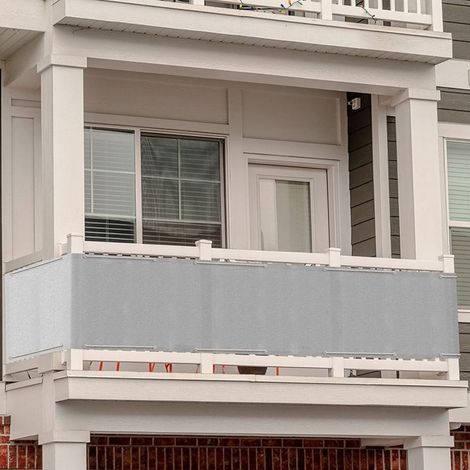 TrAdE Shop Traesio - Telo Copertura Ringhiera Balcone Grigio 85x500cm Frangivista Protezione Vento Polietilene - (1/5)