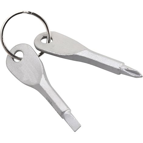 Lot 2 outils de poche extérieur EDC tournevis acier inoxydable clé porte-clés (1/5)