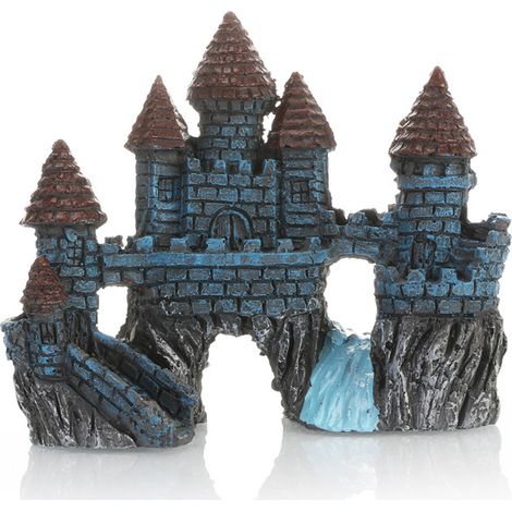 1 château pour aquarium, décoration en résine, dimensions variées, abri pour poissons, ornement stable pour bassin (1/5)