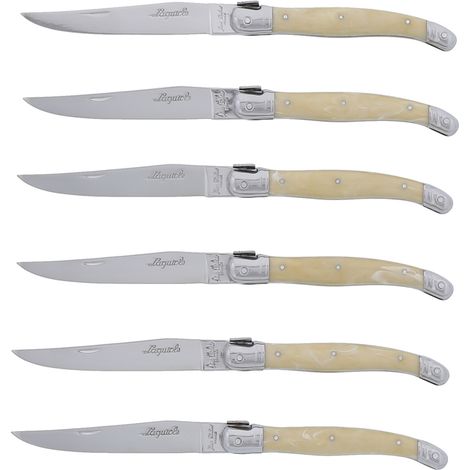 Jean Dubost - Coffret 6 couteaux Laguiole imitation corne