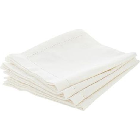 Lot de 4 Serviettes de Table "Chambray" 40x40cm Ecru