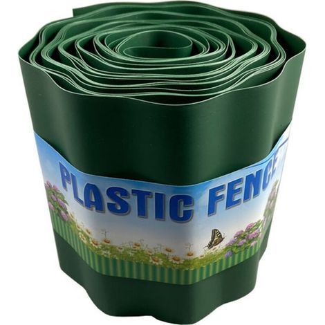 Plastic Garden Edging, 9 Meters Flexible Lawn Edging, Flower Bed Border, Foldable Decorative Garden Grass Border for Curves, 10cm High (1/3)