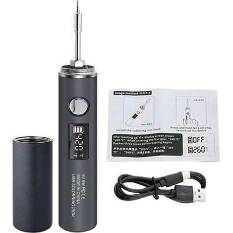 Kit de soudage électronique portable avec lampe et affichage numérique  Idéal pour l'assemblage de circuits imprimés, la réparation électronique, les ateliers, le test de composants et les projets de  (1/5)