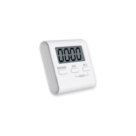 Temporizador de cocina digital pequeño, temporizador de cocina magnético blanco con alarma sonora, adecuado para personas mayores y niños, temporizador de cocina electrónico sencillo.