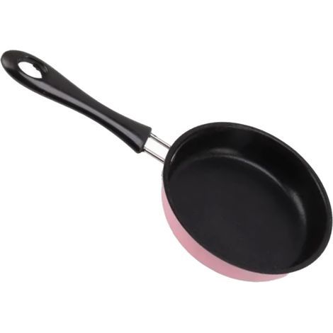 Mini padella in acciaio inox con rivestimento antiaderente – Rosa – Compatibile con piani cottura a induzione (1/5)