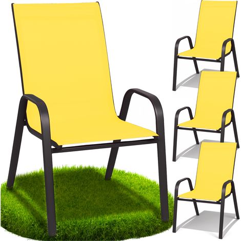 Chaises de jardin en métal pour terrasse ou balcon, fauteuil de jardin moderne, lot de 4 (1/5)