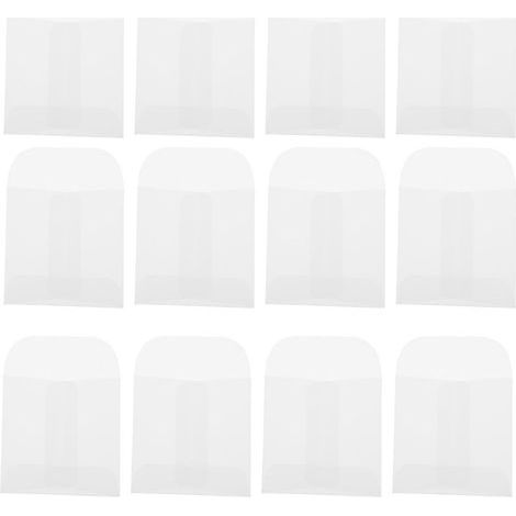 50 kleine Münzverpackungsbeutel, Münzanhänger, Papiertüten – 8,00 x 6,00 x 0,20 cm – Weiß (1/4)