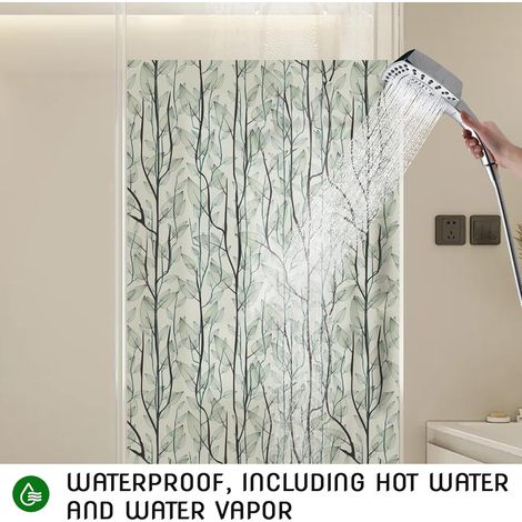 Dekorative Fensterfolie, Sichtschutz, dekorativer Aufkleber für Buntglas (geeignet für Eingangstüren, Badezimmer, Glastüren) (dunkelgrün, 0,445 m x 2 m)