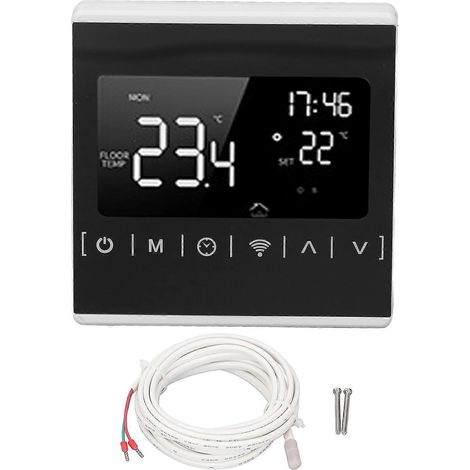 Intelligenter WLAN-Thermostat mit LCD-Display, Bluetooth-App-Steuerung, Temperaturregler für elektrische Heizung (AC 85–250 V)