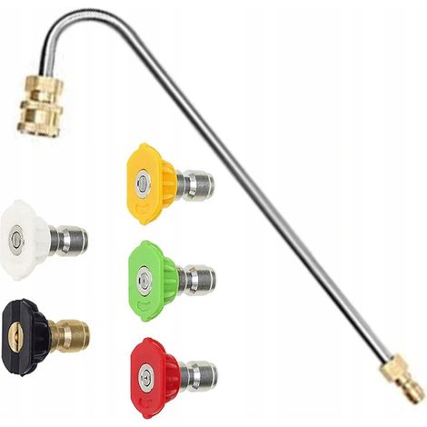 Set di Ugelli per Idropulitrice con Lancia 1/4" 34cm – 5 Ugelli (0°, 15°, 25°, 40°, 60°)  Max 250 Bar, 60°C  Compatibile con Rosfix, Lavor