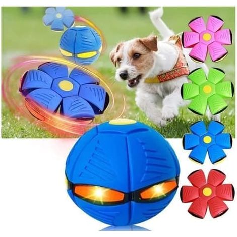 SABIR-Balle soucoupe volante lumineuse pour chiens, balle soucoupe volante pour animaux de compagnie, balle indestructible pour chien, (1/4)