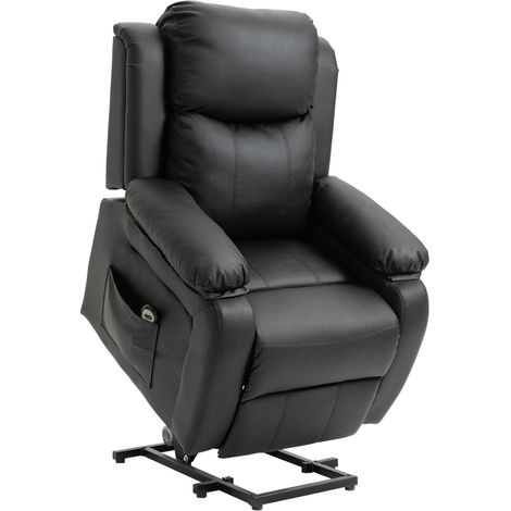 Fauteuil Relax Nexaris Confort Électrique Releveur Inclinable Noir Détente BienÊtre Personnes Âgées (1/5)